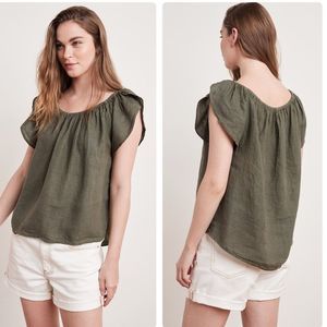 Velvet By Graham & Spencer CEILA WOVEN LINEN TOP
